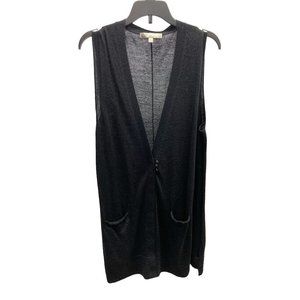 Neiman Marcus Silk Cashmere Sleeveless Snap Tunic Sweater Medium